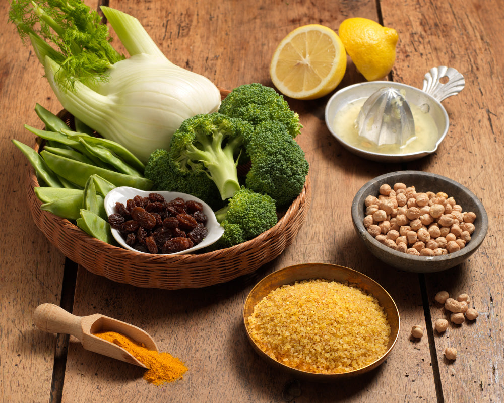 Bulgur mediorientale con taccole e uvetta