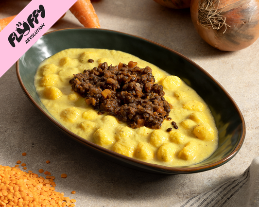 Chicche di mais al ragù cremoso di lenticchie