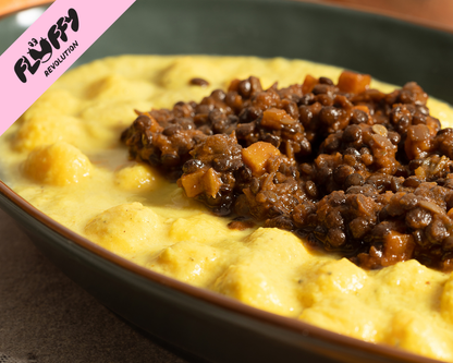 Chicche di mais al ragù cremoso di lenticchie