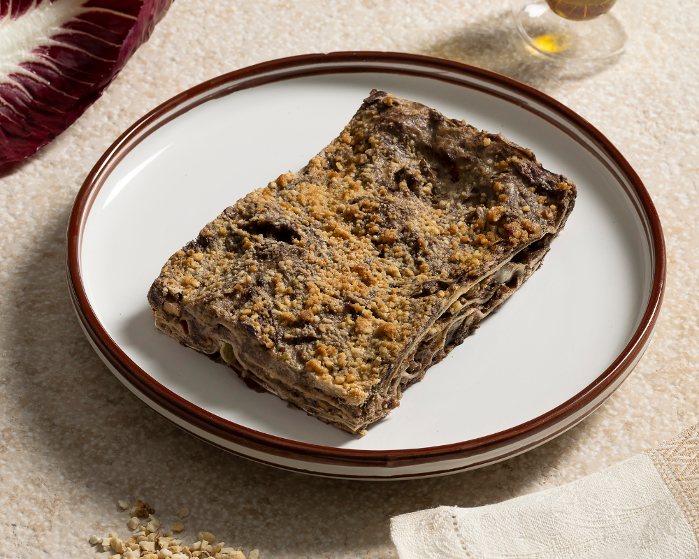 Lasagnetta affumicata al radicchio rosso