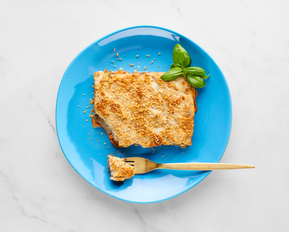 Lasagnetta di melanzane, patate e ragù vegetale