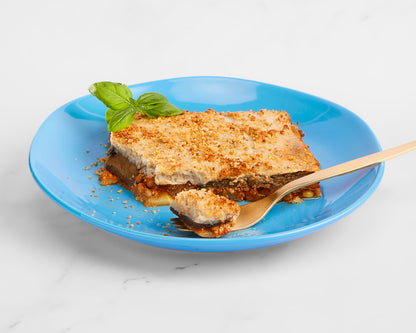 Lasagnetta di melanzane, patate e ragù vegetale