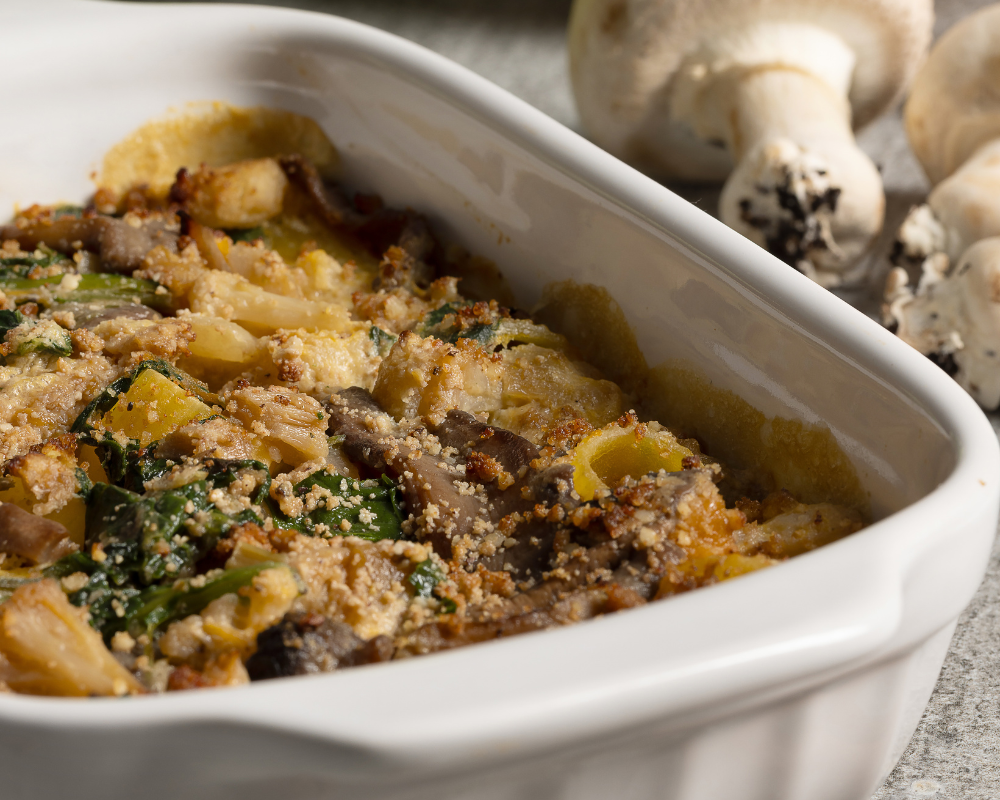 Pasta pasticciata zucca e funghi
