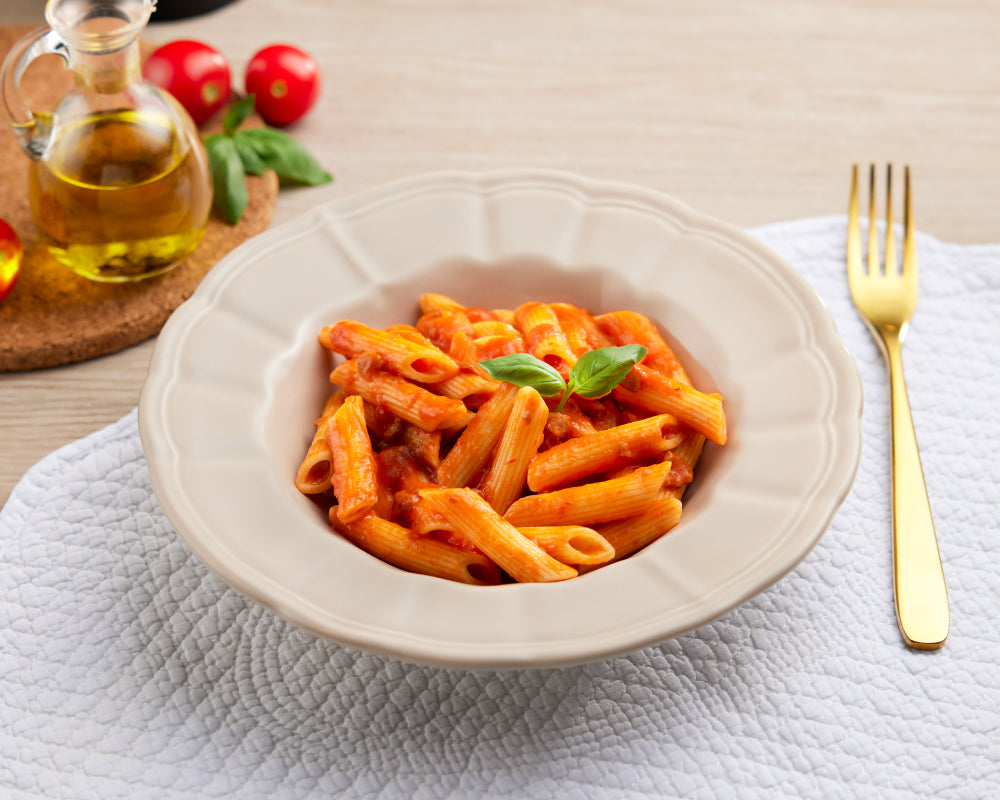 Penne all’amatriciana vegetale