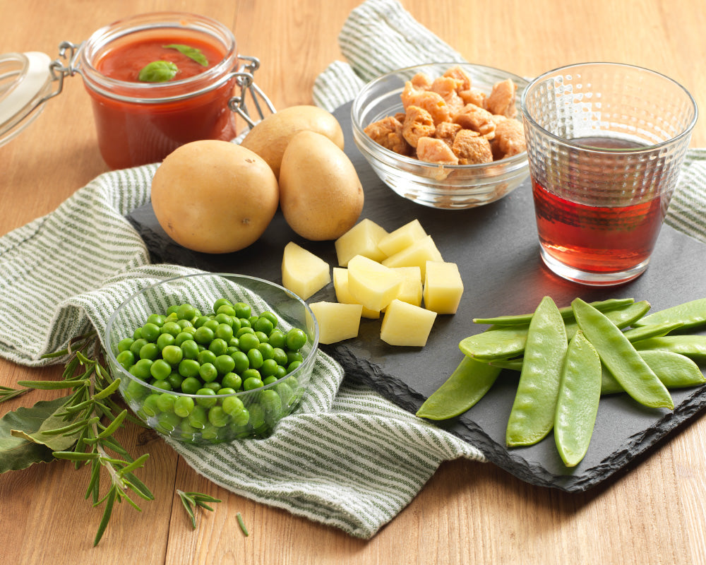 Spezzatino vegetale al pomodoro e piselli