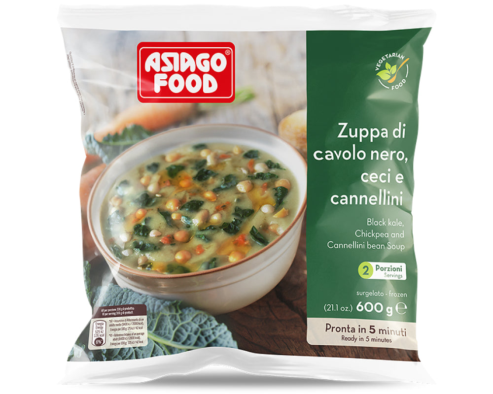 Zuppa di cavolo nero, ceci e fagioli cannellini