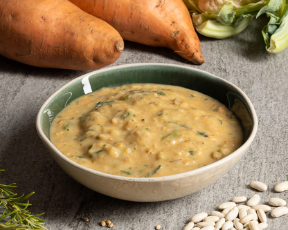 Crema di cannellini con orzo e verdure